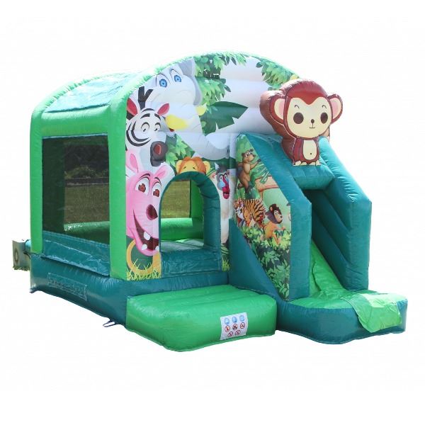 Springkussen kleine aap met glijbaan 4x3